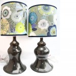 Metallic Green Lamps with Fabric Shades